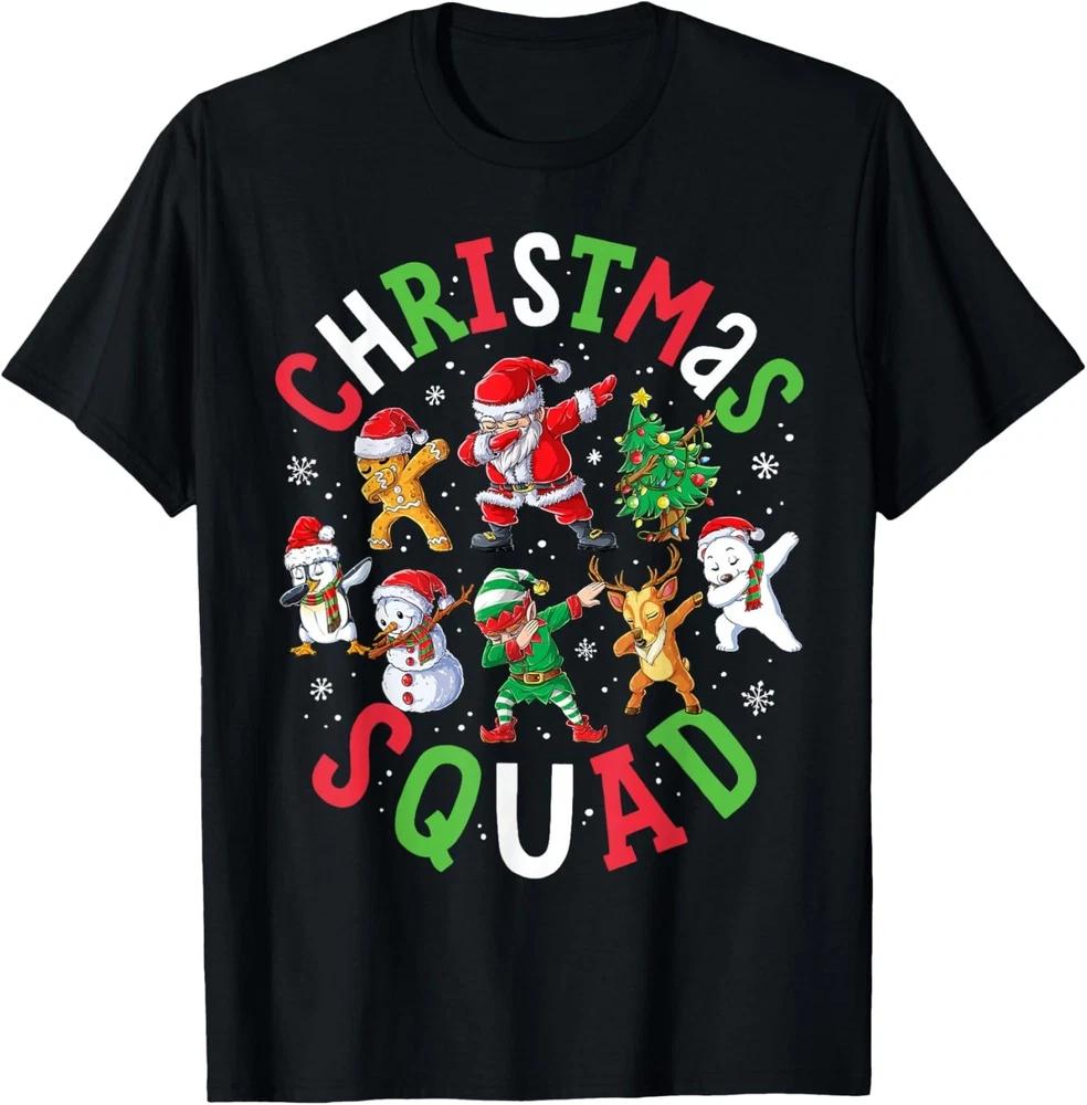 Christmas Squad Santa Dabbing Elf Family Matching Pajamas T-Shirt