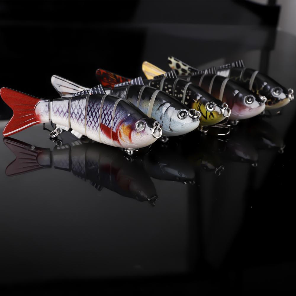 FTK 5pcs 10cm Pike Wobblers Artificial Bait Hard Multi Jointed Swimsuit Krankbait Nearly Real Fishing Fake Bait Fishing Set