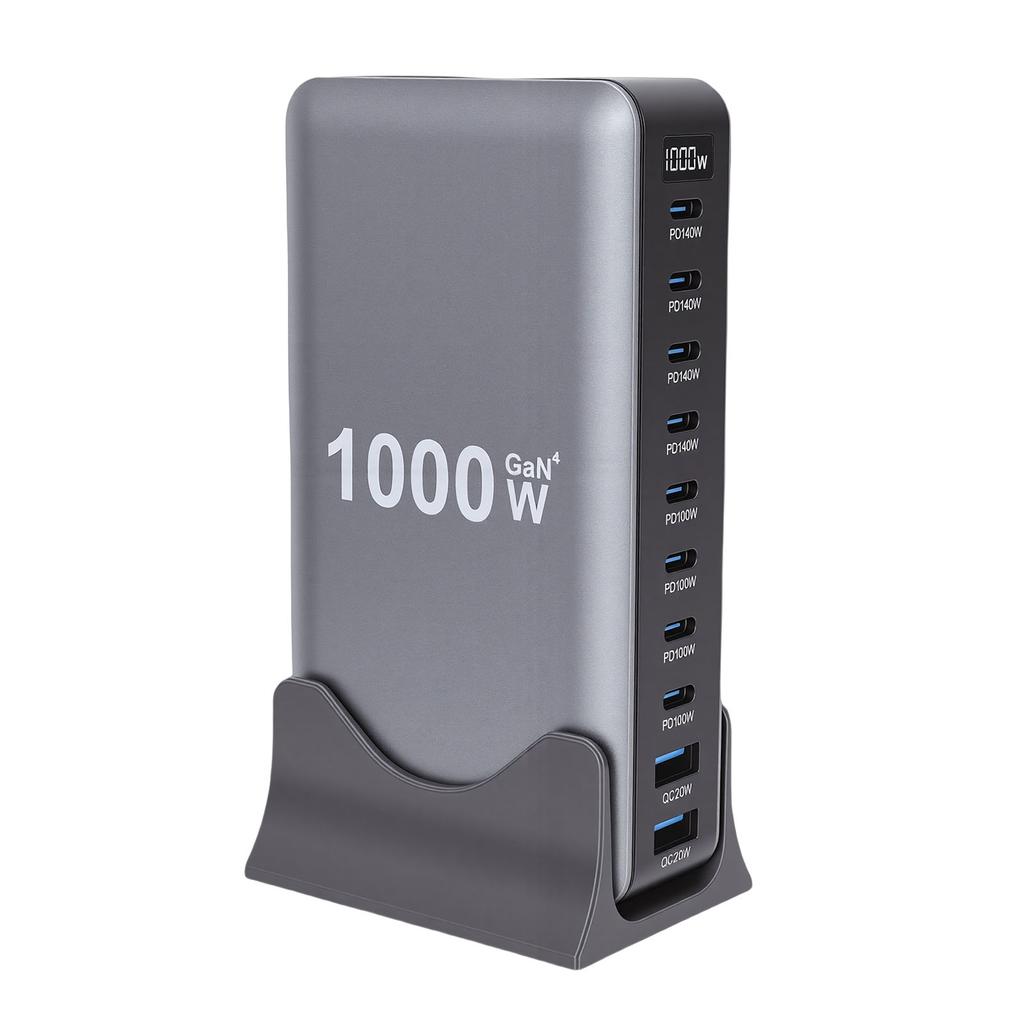 Зарядная станция USB C мощностью 1000 Вт GaN III Pro, 10 портов, 140 Вт PD PPS, станция быстрой зарядки, концентратор для ноутбука, планшета, смартфона