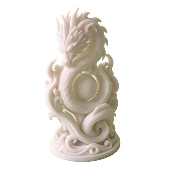 Chinese Style Home Decor Dragon Statue, Compact 3D Printed Figurine, Fine Detail Creative Craft Gifts Carving Design, Ornament for Office Desk Indoor