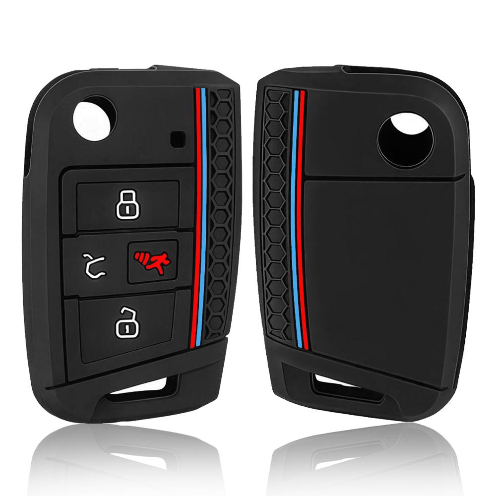 Силиконовый чехол для ключа для Vw Polo Golf 7 Tiguan Для Skoda Octavia Kodiaq Karoq Для Seat Ateca Leon Ibiza