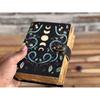 Handmade Leather Moon Journal with Antiqe Dekle Pepar for Men Women Birthday Gifts Traveling Sketchbook Handmade Book of Shadows
