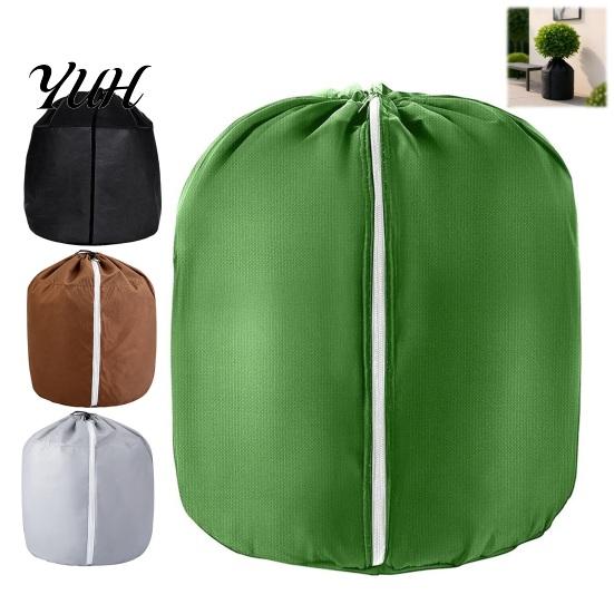 Cold Weather Plant Blanket Flower Pot Insulation Cover, Winter Planter Wrap with Drawstring, Oxford Outdoor Shrub Freeze Protection Fabric Frost