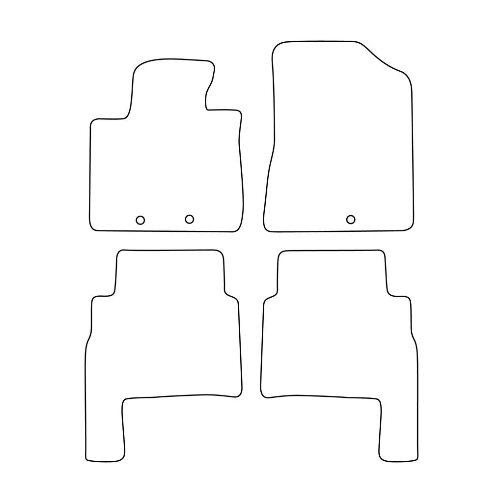 Velour Car Mat Set, Car Mats Fitting for Kia Sorento II (last production year) 2014-2015, Black Edging