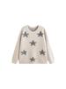 Plus Size Women's Star Embroidered Color Block Sweater - Winter 2025, Loose Knitwear for Chubby Girls