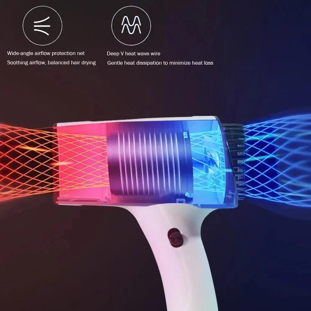 Портативный мини-фен 2600 мАч USB перезаряжаемый сильный ветер высокоскоростной беспроводной анион удобный фен для путешествий/на улице