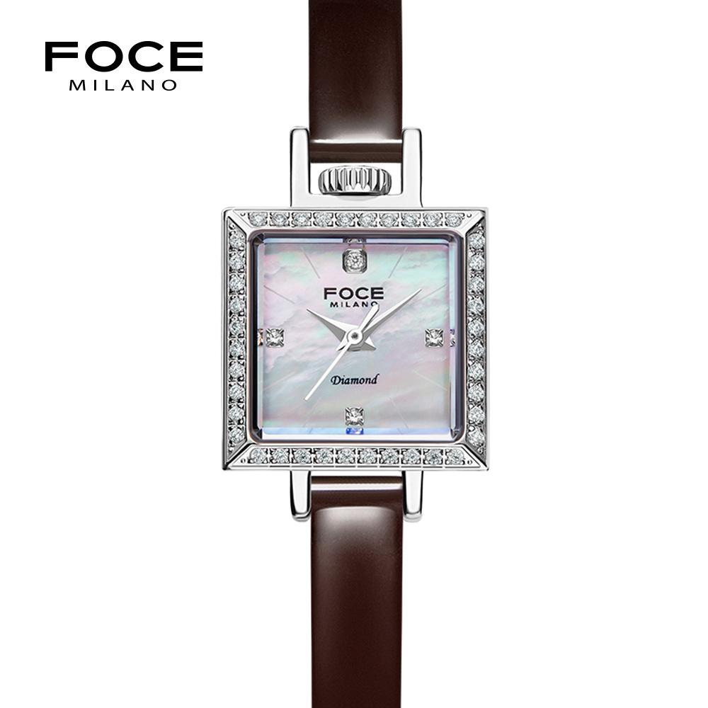 Pocheleidi 18 мм Женские часы с бриллиантами и кожаным ремешком Fm1912L-Wh