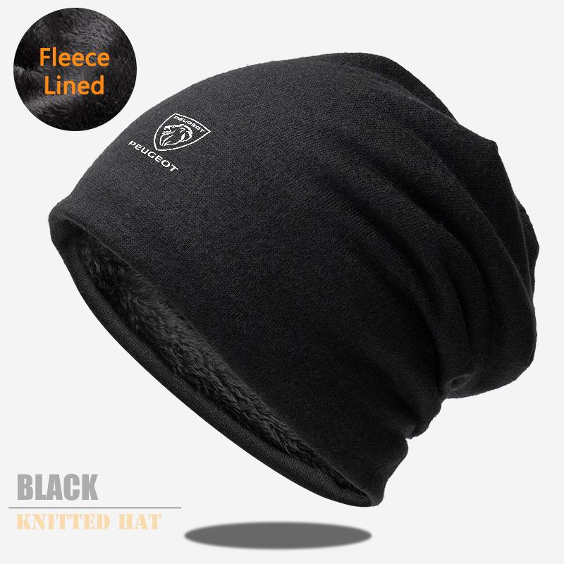 Soft Cotton Beanie Hat Autumn Spring Slouchy Skullcap For Peugeot 408 4008 308 3008 n Rifter 5008 508 2008 208 RCZ 407 Stickers