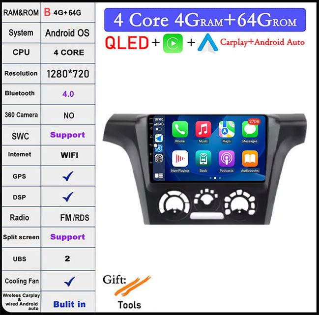 9-дюймовый экран для Mitsubishi Outlander 1 2002-2008 Android 14 автомобильный радиоприемник мультимедийный проигрыватель 4G GPS WIFI IPS сенсорный экран DSP стерео