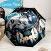 Custom Name Umbrella Electric Wolf Spirit Umbrella 8-Frame for Travel, Camping, Casual Lightweight Portable, Essential for Family Gifts