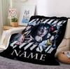 Custom Name Night Cello Flannel Blanket Throw Blanket Soft Warm Sofa Bed home Decor Unique Gift