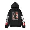 Mens Anime Inspired Hoodie Loose Fit Cotton Blend Sweatshirt With Printed Graphic Casual Wear