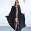 Womne Muslim Dress Embroidered Beads Abaya Dress Muslimah Hooded Robe Chiffon Kaftan Long Dress Middle East Africa Maxi Dress