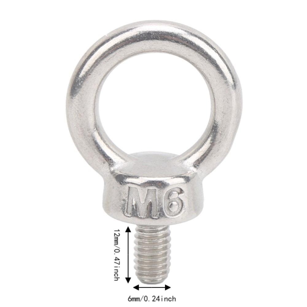 4pcs M6 Metric Thread Lifting Eye Bolts Durable Eye Ring Bolts Industrial Fastening