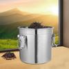 Premium 304 Stainless Steel Rice Storage Container, 12L/3.17gal Airtight Kitchen Grain Bin, Free Standing Food-Grade Canister