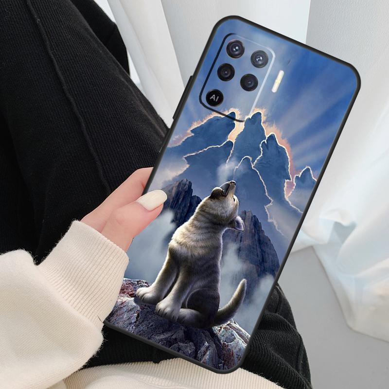 Animal Wolf Howling Case For Oppo A17 A57 A77 A40 A78 A54 A74 A94 A76 A16 A96 A18 A60 A80 A38 A58 A98 A15 A5 Pro