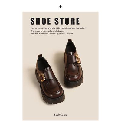 Маленькие кожаные туфли женские весенние новые на платформе с внутренней высотой подъема черные кожаные туфли Мэри Джейн