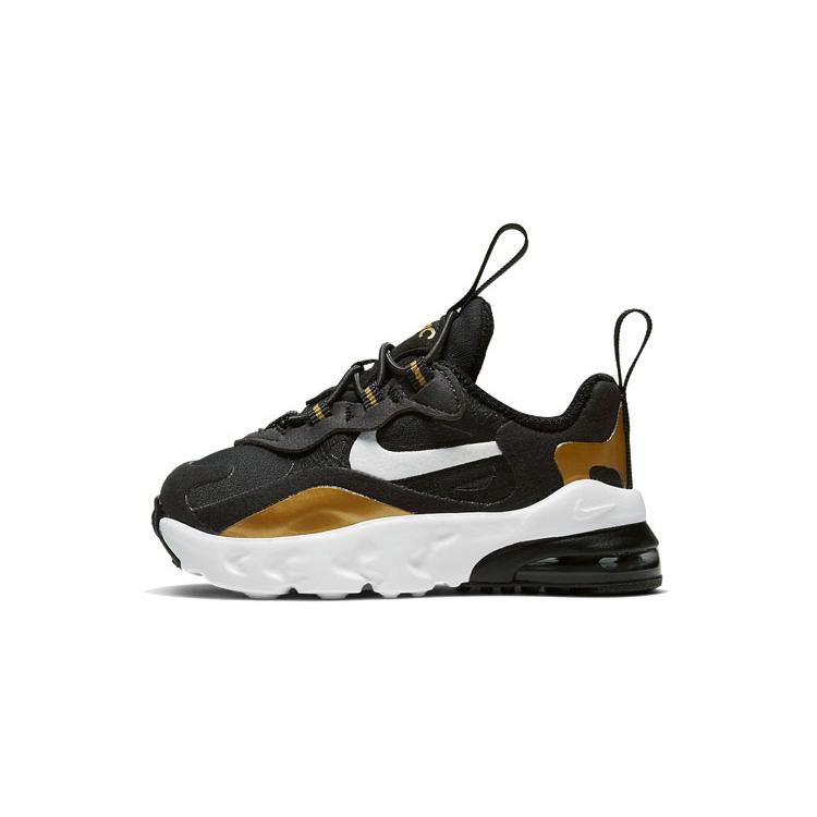 Nike Кроссовки Air Max 270 с амортизацией, низкие, для бега, черные с золотым, для младенцев и малышей CD2654-005