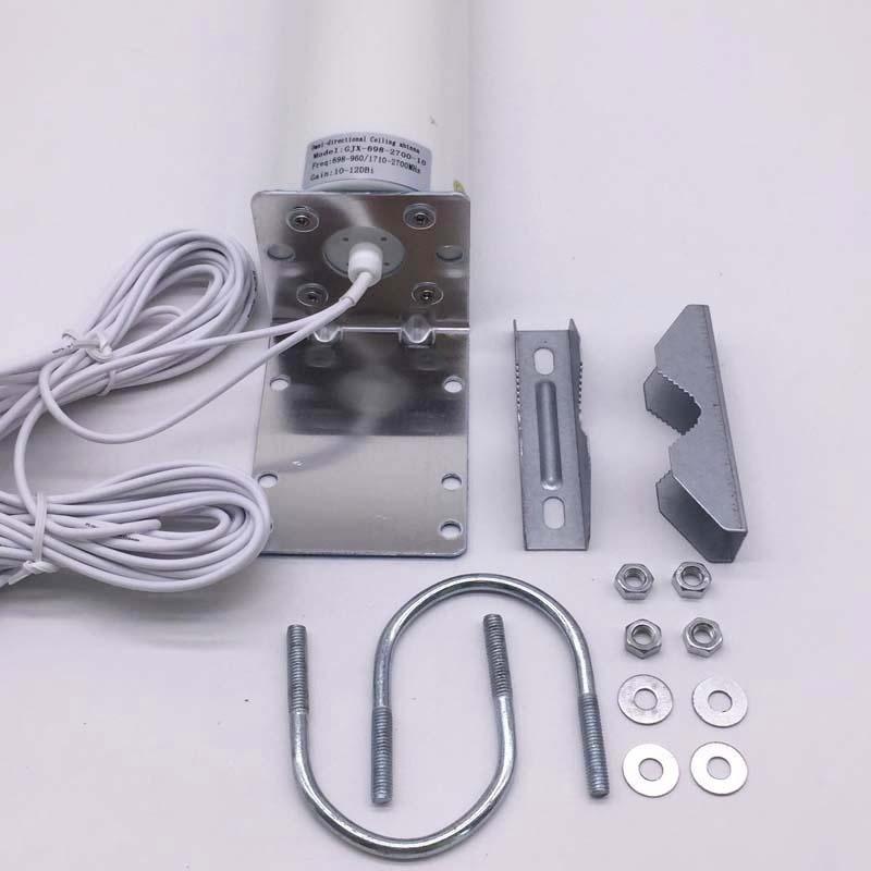 White Dual SMA/TS9/CRC9 Male 3G 4G LTE Outdoor Wall Mount Signal Booster Amplifier Antenna with Fixed Bracket 698-2700MHZ