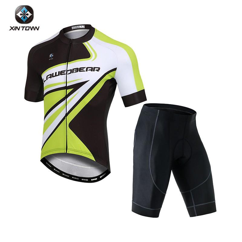Mens Quick-Dry Cycling Jersey Shorts Set Road Bike Riding Sportswear