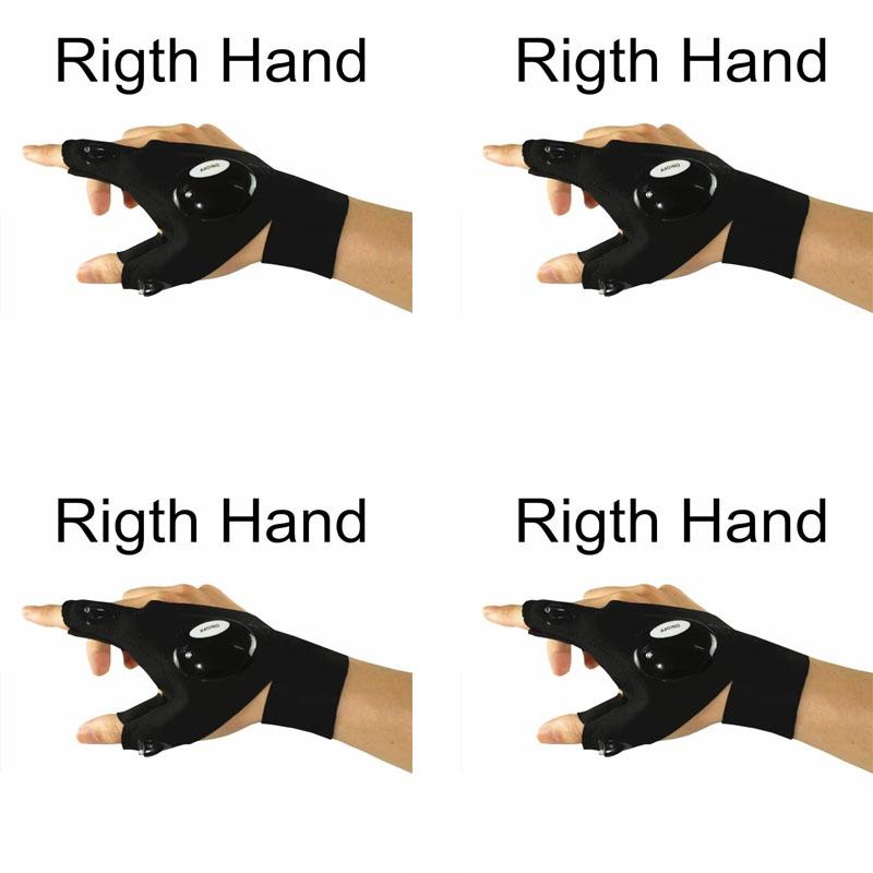 Fingerless Glove LED Flashlight Waterproof Torch Outdoor Tool Fishing Camping Hiking Survival Rescue Multi Light Tool
