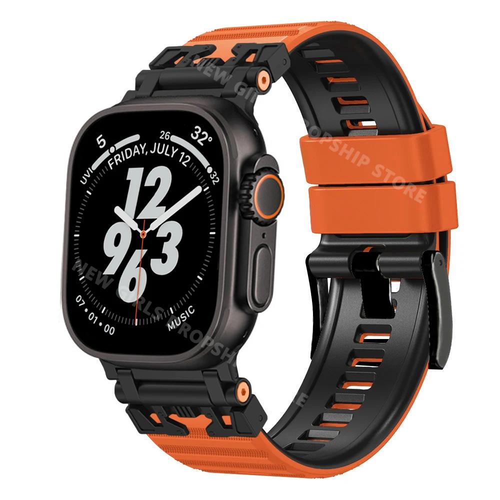 Силиконовый спортивный ремешок для Apple Watch 10 46 мм Ultra 1 2 49 мм Мягкий плетеный браслет для Iwatch Series 9 8 7 6 5 4 Se 45 мм 44 мм Ремешок