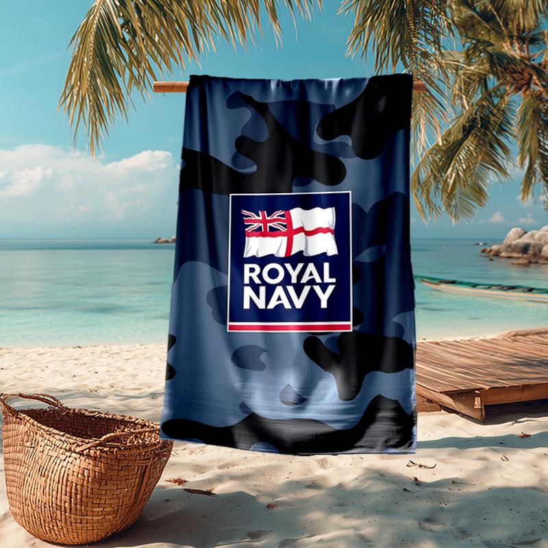 Royal Navy Fashion Beach Towel: Ideal for Summer Adventures Soft, absorbent and quick drying suitable for swimming and bathing