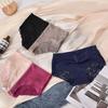 Lady Underpants Mid Waist Lace Trim Butt-covered Seamless Solid Color Elastic Panties Comfort Daily Sport Briefs