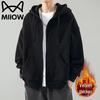 Mao Ren Men's Casual Hooded Zip-Up Hoodie Jacket