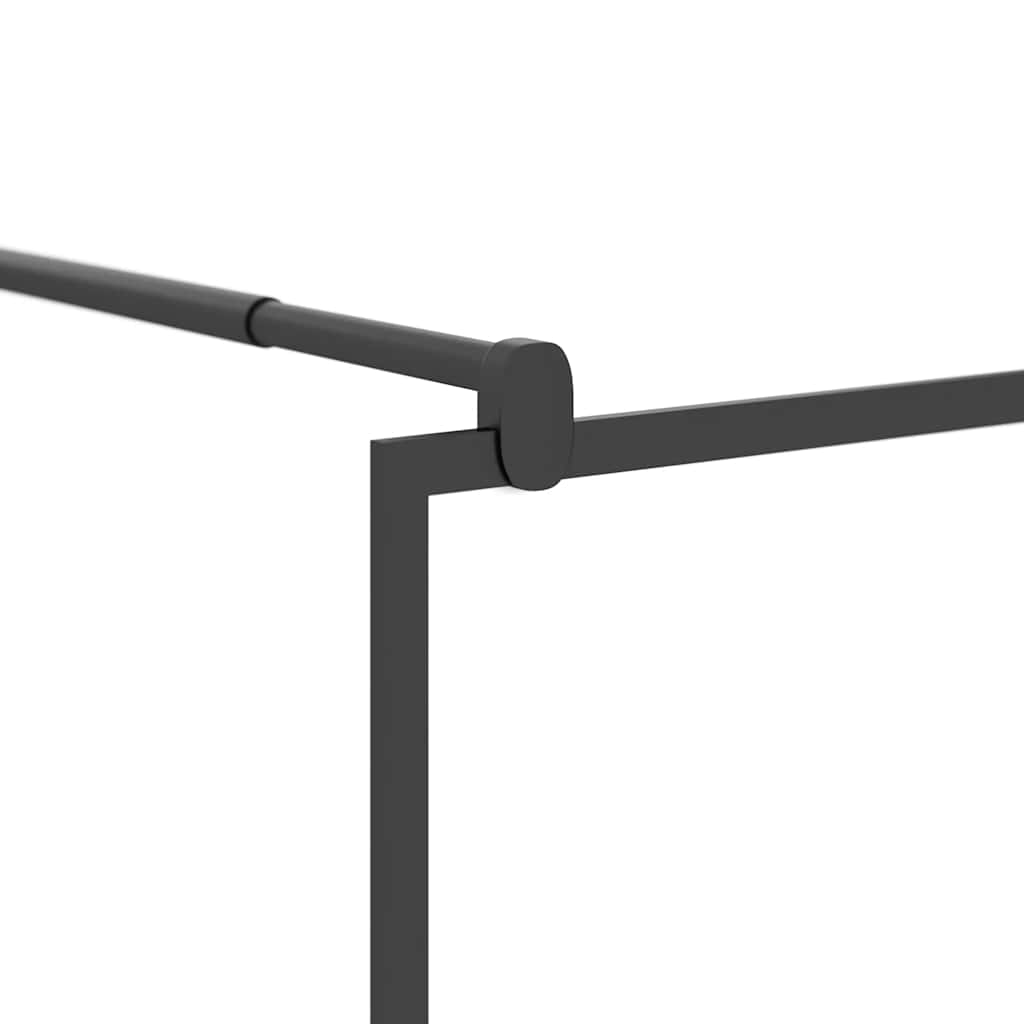 Walk In Shower Screen 115 x 195 cm Frosted ESG Glass Black