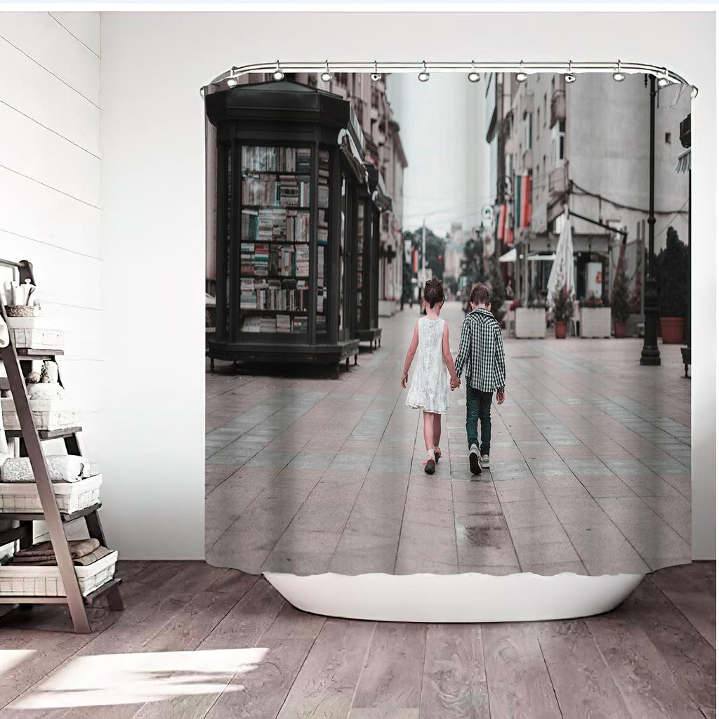 JINRUN Bathroom Thickened Waterproof Curtain Mildew Proof Shower Curtain Shower Partition Curtain Shower Curtain Bathroom Curtain Free Perforation