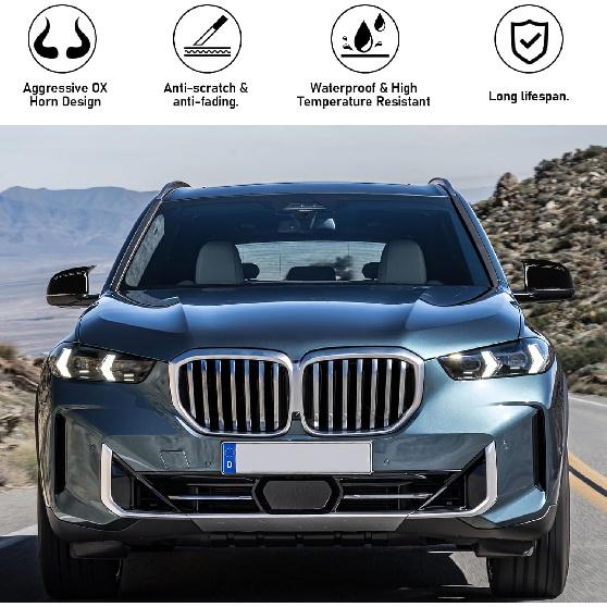 Jaronx Совместимые с BMW Накладки на зеркала X3 G01/X4 G02/X5 G05/X7 G07 -2024,X6 G06 -2024, Накладки на зеркала заднего вида в стиле M глянцево-черные для BMW, Сигнал
