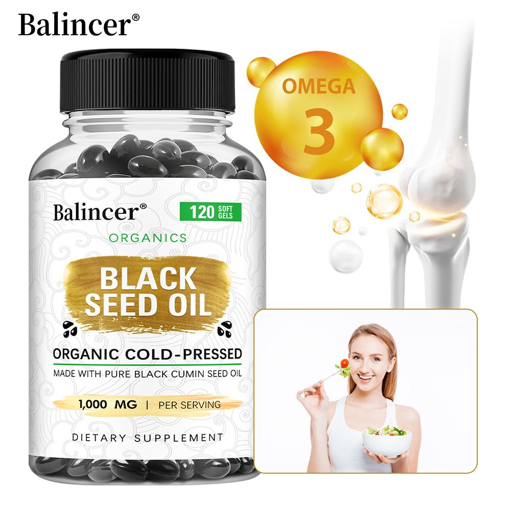 Balincer Black Seed Oil Softgels, 1000mg, 120 Count, Organic Cold-Pressed