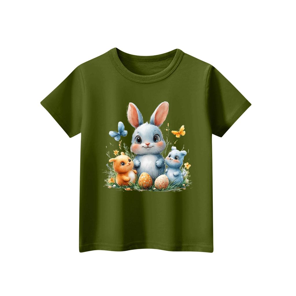 Детская футболка с коротким рукавом и принтом животных, повседневный топ