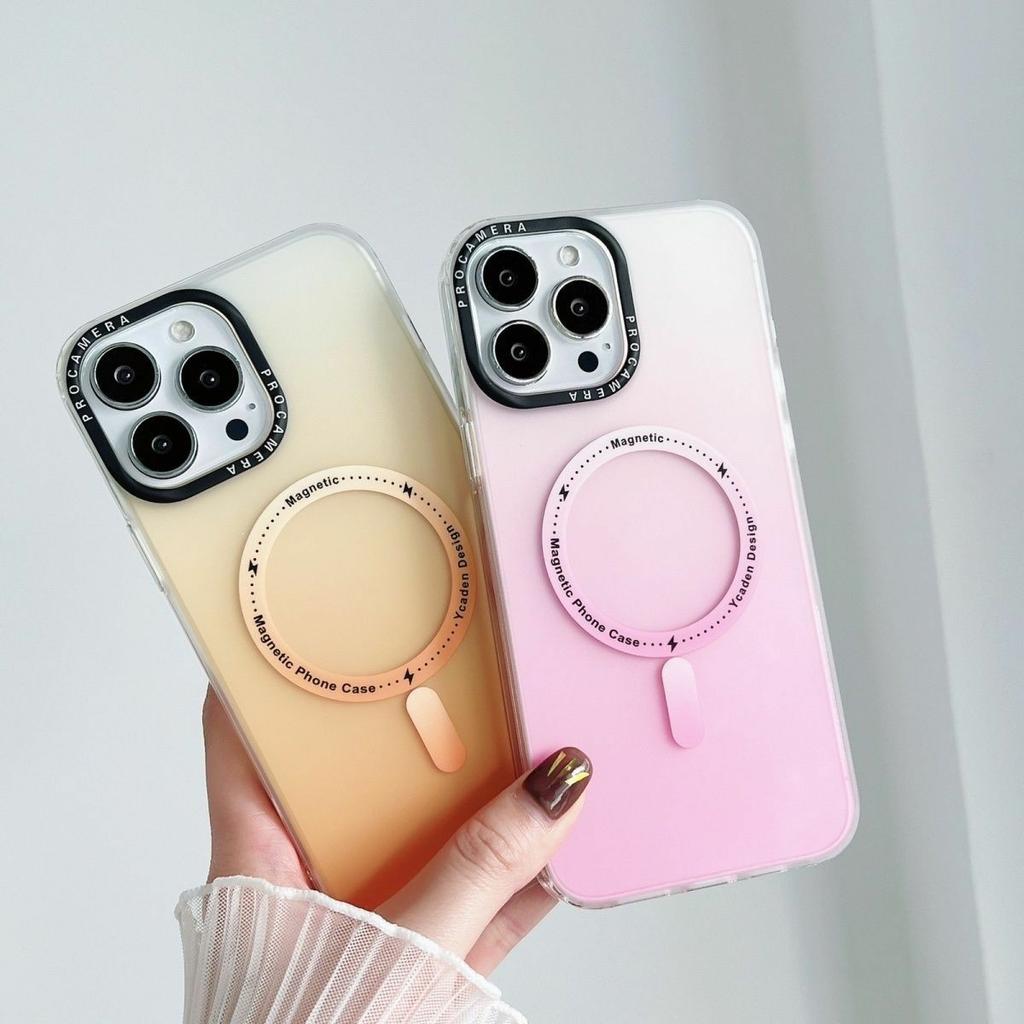 For iPhone 16 Pro Case Compatible with MagSafe IMD Matte Gradient Hard PC Phone Cover