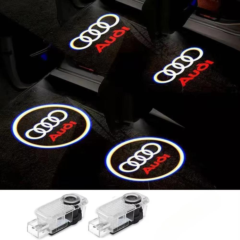 2pcs Car Door Welcome Lights for Audi A1 A3 8P 8V A4 A5 A6 A7 A8 Q3 Q5 Q7 Q8 Sline TT Logo Projector Ghost Shadow Lamp