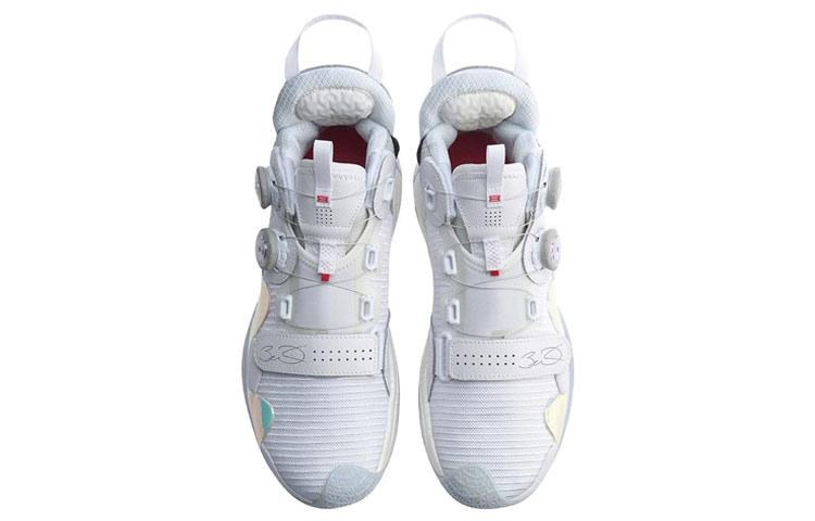 Li Ning WOW 8 Non slip Lightweight High top Basketball Shoes Men's White ABEP001-1