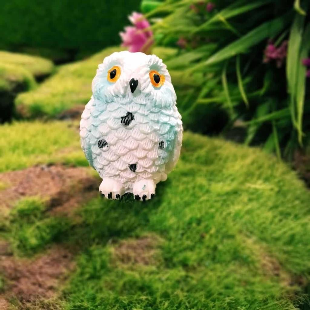 Adorable Resin Owl Figurine Miniature Garden Decor Cute Cartoon Animal Craft