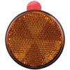 JET INOUE Reflector, Round, 2.4 In (60 Mm) with E Mark, Double-Sided Tape Fixed Type, Amber, Black Base