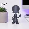 Funny Alien Decor 3D Printed Ornament, Figurine, Collectible Big Head Stable Base Statue for Desk Shelf Decor, Lovers Gift Unique Friends