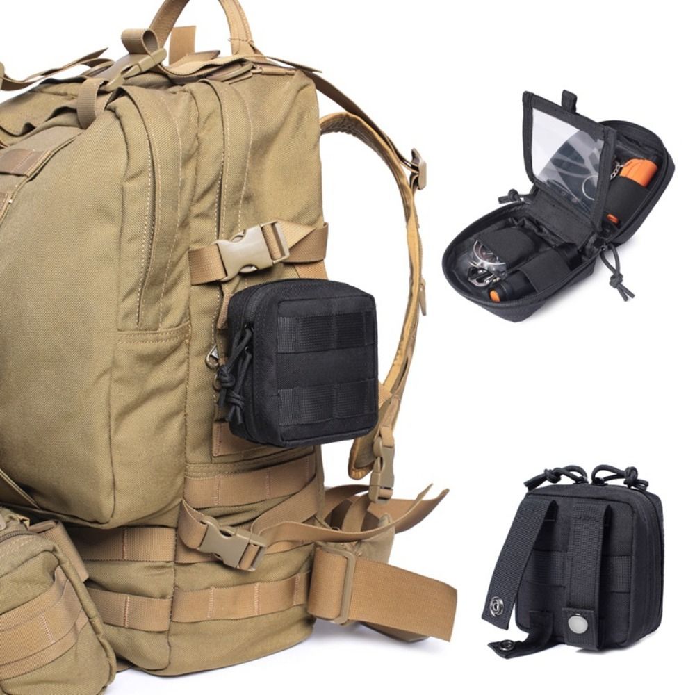Card Holder EDC Pouch Compass Flashlight Tool Pack Bag EDC Waist Bag Hiking Accessories