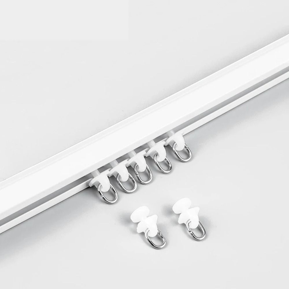 20pcs/pack Silent Curtain Hook Roller White Curtain Track Glider Curtain Track Pulley Windows