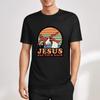 JESUS HAS YOUR BACK Pattern Fun Pattern T-shirt Pure Cotton Harajuku Style Men's and Women's Casual Street Loose Tops