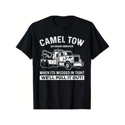 2025 Camel Towing Humor Cotton Crew Neck Tshirt Summer Gift For Outdoor Enthusiasts