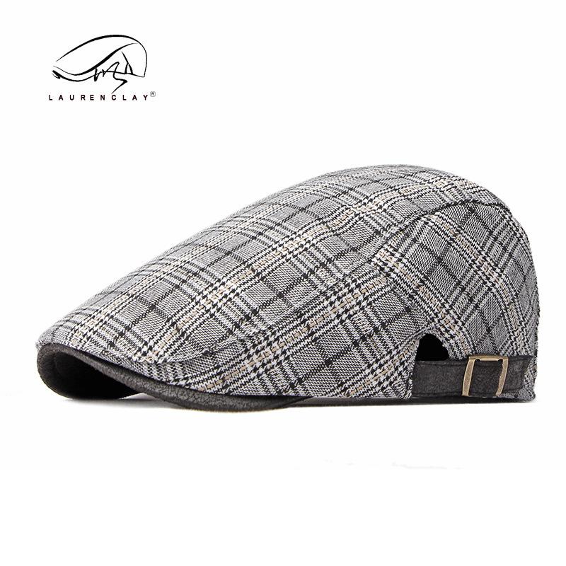 Four seasons plaid beret male British retro literary young painter hat casual forward hat female cap