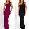 Spring New Arrival Women's Sexy Strapless Solid Color Patchwork Bodycon Slim Fit Hip Wrap Dress for European and American Cross-border Trade
