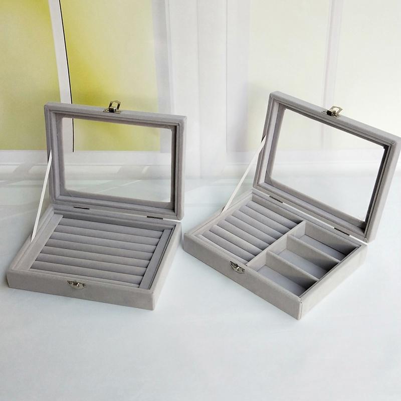 Модный портативный бархатный ювелирный дисплей для колец и ювелирных изделий, органайзер, поднос, держатель, кейс для хранения ювелирных изделий, витрина