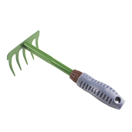 Грабли для садовых листьев, металлический ручной совок, мотыга двойного назначения с эргономичной ручкой, садовый инструмент для рыхления почвы на газоне и копания
