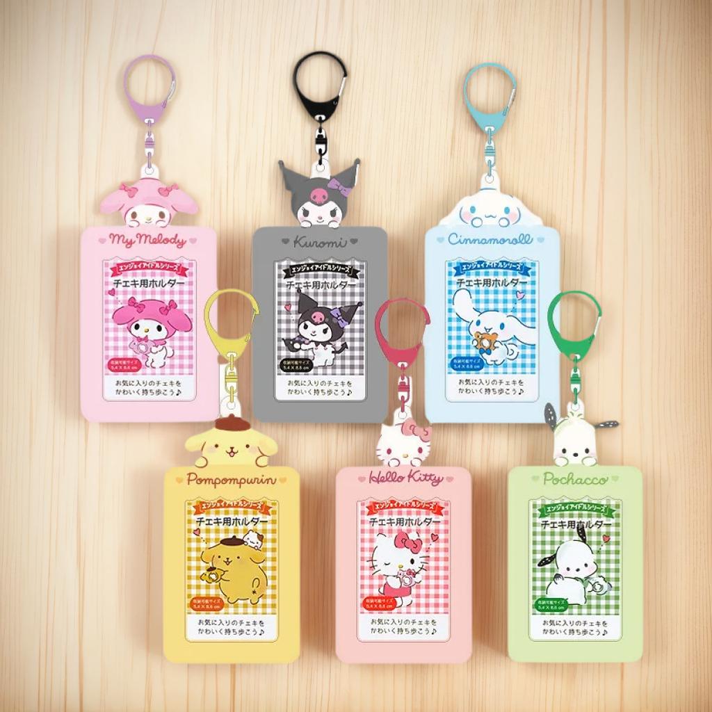 Держатель для карт аниме Hello Kitty Cinnamoroll Kuromi My Melody Брелок для фотокарточек Kawaii Подвеска в стиле K-pop Подарок студенту