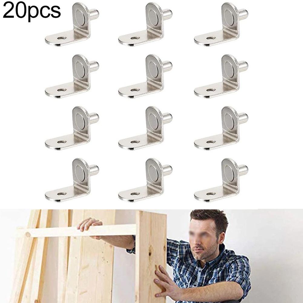 Bracket Studs Pegs Shelf Support Peg Cabinet Furniture Home Silver Stronge Support 16.5x16x12.8cm 20Pcs 6mm Hard